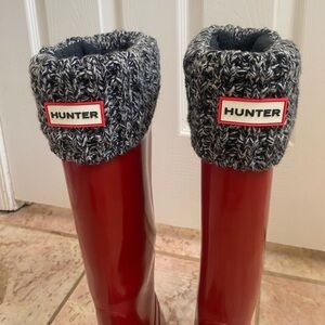 Gray Knit Hunter Boot Socks